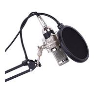 EBTOOLS Kit di Microfono a Condensatore di Trasmissione in Studio Professionale con Montaggio d'urto, Braccio a Forbice e Cavo XLR per una Registrazione Chiara
