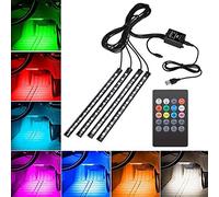 EBTOOLS led sottopiedi auto adatto per Interior Car Lights with Remote,4pcs Car Interior Light Music LED Lighting Kit Underdash Lights Interior Car LED Lights Light & Lighting Accessories