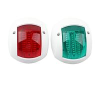 EBTOOLS Luci Led Barca Luci Di Navigazione per Barche, Coppia Segnalazione Sferiche Led Verde Rosso Impermeabile Barche Dc12v-24v 3w(Bianca)