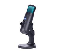 EBTOOLS Microfono a Condensatore USB con Illuminazione RGB per Podcast e Streaming Live, Plug & Play con Controllo del Volume e Monitoraggio di 3,5 Mm