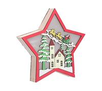 EBTOOLS Ornamenti Natalizi a Forma di Stella in Legno con Luci a LED per Decorazioni da Tavolo da Pranzo Festive