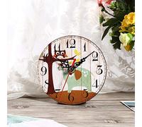 EBTOOLS Orologio da Parete in Legno Vintage con Seconda Mano Rossa, Arredamento Antico per la Casa e Ufficio, un Facile Posizionamento del Tavolo o del Muro (#1)