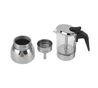 EBTOOLS Pentola a Cottura a 9 Tazze con Top in Vetro e Base in Acciaio Inossidabile, Versatile Caffettiera per Induzione, a Gas e Coletteni Elettrici (9 tazza)
