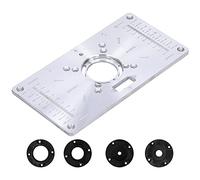 EBTOOLS Piastra di Inserzione del Tavolo Router di Falegnameria, Strumento di Taglio in Lega di Alluminio per Perforazione Precisa, 23.5x12x0,8 Cm, Rosso (BLACK)