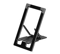 EBTOOLS Pieno di Cellulare in Lega di Alluminio Pieghevole e Tablet Stand per Scrivania, Supporto per Telefono Portatile Leggero, Portatile, (BLACK)