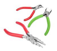 EBTOOLS Pinza per Gioielli 3 Pcs Impostati con Naso Piatto in Nylon, Naso Curvo e Strumenti a Sei Sezioni Facile Elaborazione e la Produzione di Gioielli