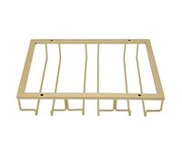 EBTOOLS Porta in Vetro a Testa in giù di Ferro - Elegante Griglia in Vetro Sospeso per, Spazio di Archiviazione a Barre e Display Sotto l'armadio in Oro (GOLD)