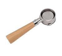 EBTOOLS Portafilter Senza Fondo da 58 Mm con Manico in Legno per Macchina da caffè Barsetto - Adattatore in Acciaio Inossidabile per Esperienza Migliorata (#5)