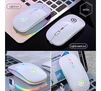 EBTOOLS Portatile Silenzioso Ricaricabile Illuminato con Sette Colori per Ufficio, Casa e Viaggio (Mirror White, colorato respiro luminoso e versione)