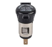 EBTOOLS Presa Accendisigari 12-24V, Adattatore per Accendisigari Auto Moto, Nero, ABS + Metallo, Moderno