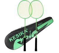 EBTOOLS Raccorda da Badminton in Lega di Ferro Leggero con Corde di Nylon per l'allenamento e il Gioco Competitivo - per i Livelli di abilità (Una coppia di racchette)