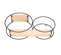 EBTOOLS Scaffale a Parete in Legno in Metallo Rotondo - Design del Cerchio Saldamente Saldato, Forte capacità di Carico, Soluzione di Conservazione a Doppio Uso per Decorazioni per la Casa