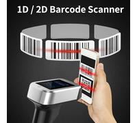 EBTOOLS Scanner di Codici a Barre QR 1D 2D con Schermo LCD .8 ", Connessione 3-in e Cablata, Batteria Ricaricabile, Compatibile con, per la Vendita Al Dettaglio e la Logistica