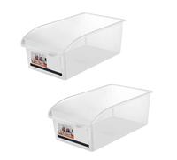 EBTOOLS Set di Bidoni della Conservazione del Cassetto del Frigorifero in Plastica Trasparente - 4 Pezzi di Freschezza Che Preserva, Soluzione di Conservazione degli Alimenti Multiuso (2PCS)