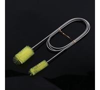 EBTOOLS Set di Pennelli a Doppio Tubo Flessibile per Serbatoi di Pesce - Strumento a Molla in Acciaio Inossidabile con Spazzole Multi -dimensioni (YELLOW)