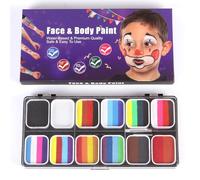 EBTOOLS Set di Vernici Ad Acquerello - 30 Colori con 3 Pennelli - Safe , Vernice per il Viso e il Corpo per Festival, Feste in Costume e Materiali d'arte (con 3 pennelli)