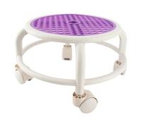 EBTOOLS Sgabelli Bassi Rotondi con Ruote Iversal Comode, Sgabelli Mobili per, Arredamento per la Casa Elegante in EY (PURPLE)