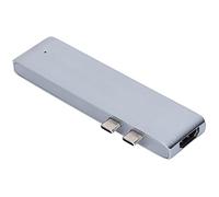EBTOOLS Stazione Docking Hub USB C-in 2 per Output UHD Pro/-4K e Trasferimento Rapido dei Dati, Progettazione di Alluminio, Leggero e Portatile