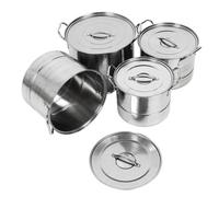 EBTOOLS Stockpot in Acciaio Inossidabile a 4 Pezzi Set con Coperchi - Vaso di Zuppa Versatile di Grande capacità per Cuoce a Gas e Induzione in Domestica