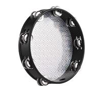 EBTOOLS Tambourine in Legno Riflettente da 8 Pollici con Jingle a Doppia -per Giochi per Bambini, Feste, Lezioni di Musica, Adorazione (10 pollici)