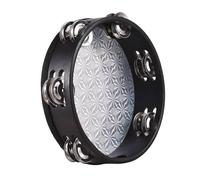 EBTOOLS Tambourine in Legno Riflettente da 8 Pollici con Jingle a Doppia -per Giochi per Bambini, Feste, Lezioni di Musica, Adorazione (8 pollici)