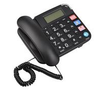 EBTOOLS Telefono con Filo per gli Anziani - Big Pulsanti, Mani di Mano, Quadrante a velocità, Controllo della Suoneria, per Casa, Ufficio e Uso di Emergenza (BLACK)