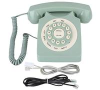 EBTOOLS Telefono Vintage Retrò Con Disco Combinatore Rotante, Fisso Classico Verde per Ufficio e Casa, Decorazione Con Tasti