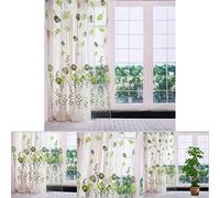 EBTOOLS Tende di Tulle da Stampa Colorate 100 * 200 Cm Drape Trasparenti per la Decorazione della Finestra del Balcone - Elegante Casa (GREEN)
