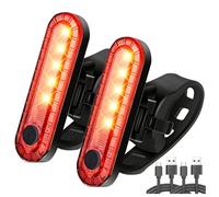 EBUYFIRE Luce Posteriore Bici da Corsa con 4 Modalità LED, Installazione Senza Attrezzi - USB Ricaricabile, IPX4 Impermeabile - Per Bici Stradali, MTB e Urbana 2 PCS