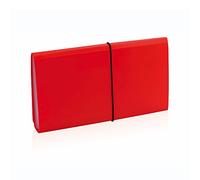 Ebuygb 13249 A5 Undersized espansione 12 traslucido tasca portadocumenti organizer con chiusura elastica - rosso