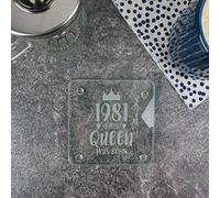 eBuyGB 1981 This Queen Was Born Sottobicchiere Quadrato Bevande, Vetro