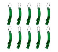 eBuyGB Portachiavi apribottiglie in metallo, portachiavi colorato in alluminio, verde (confezione da 10)