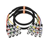 EBXYA Cavi XLR Snake da 1 m, 4 colori, 4 canali, cavo patch per microfono XLR maschio a femmina, registrazione serpente per live, registrazione, studi confezione da 2