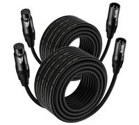 EBXYA Cavo microfono XLR 20 m/65,6 ft - Cavo audio schermato simmetrico a 3 poli, nero, per studio podcast, suono live, altoparlante palcoscenico (tecnologia audio professionale)