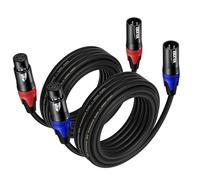 EBXYA Cavo microfono XLR 5 m/16,4 ft confezione da 4 - 3 poli schermati simmetricamente in rosso/blu - per apparecchiature podcast, sistemi PA, tecnologia eventi (cavo audio professionale)