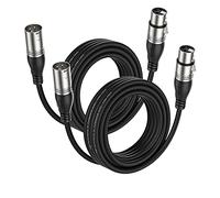 EBXYA Cavo per microfono XLR 5 m, confezione da 2 pezzi - Premium 3 pin maschio simmetrico su presa cavo per microfono e DMX