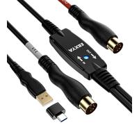 EBXYA Cavo USB MIDI su interfaccia a 5 pin-midi 2M MIDI IN-OST CONVERTER Tastiera per PC/Mac/Laptop per le tracce di elaborazione e registrazione musicale con Windows/Mac