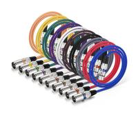 EBXYA Cavo XLR 1M/3FT 10-Pack Microfono Mic Patch cavi colorati - Cavo bilanciato da maschio a femmina XLR