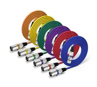 EBXYA Cavo XLR Cavo per microfono 2M 6 confezioni Cavo per microfono XLR bilanciato maschio a femmina Cavi patch DMX colorati(2M 6Pack C)