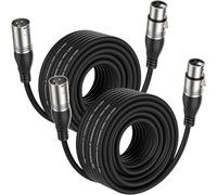 EBXYA Cavo XLR da 15,2 m, confezione da 2, cavo bilanciato per microfono con cavo XLR a 3 pin maschio a femmina, nero