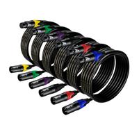 EBXYA Cavo XLR da XLR a XLR per microfono 2M 6 Pack Cavo per altoparlanti XLR bilanciato a 3 pin, da maschio a femmina Cavo microfonico multicolore per mixer microfonico Podcast, DMX