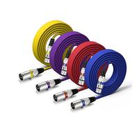 EBXYA Cavo XLR Maschio-Femmina 7.6M 4Pack - Cavo Microfono 3-Pin Bilanciato DMX Patch