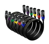 EBXYA Cavo XLR per Microfono 1M 6Pack 3-Pin Bilanciato Maschio-Femmina Multicolore - Cavo DMX e Patch per Microfono