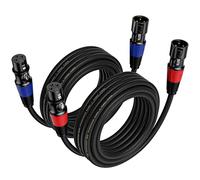 EBXYA Cavo XLR per microfono, 5 m, da maschio a femmina, multicolore, bilanciato, DMX e Podcast, confezione da 2
