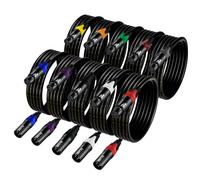 EBXYA XLR Cavo Microfonico Bilanciato 3-Pin 2M 10Pack - Maschio a Femmina, Multicolore per Mixer, Podcast, DMX e Altoparlanti