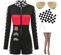 EBYTOP Costume da pilota per auto da corsa, maglione sexy per auto da corsa con bandiera nascar,Pit Crew per Talladega Nights Racing,L