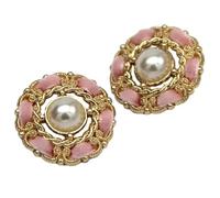 EBZFASO Bottoni vintage per cappotti, Bottoni con perle multicolori da 25 mm, confezione 6 o 10 pezzi, for cucito e lavori fai te(Pink,25mm 6pcs)