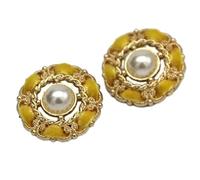 EBZFASO Bottoni vintage per cappotti, Bottoni con perle multicolori da 25 mm, confezione 6 o 10 pezzi, for cucito e lavori fai te(Yellow,25mm 10pcs)
