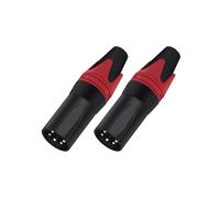 EBZFASO Cavo microfono schermato, 10 pezzi/lotto 5 pin nichelato 5 poli jack for microfono terminale del cavo MIC connettore audio(10xm 5p Red)