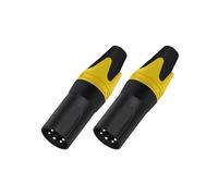 EBZFASO Cavo microfono schermato, 10 pezzi/lotto 5 pin nichelato 5 poli jack for microfono terminale del cavo MIC connettore audio(10xm 5p Yellow)
